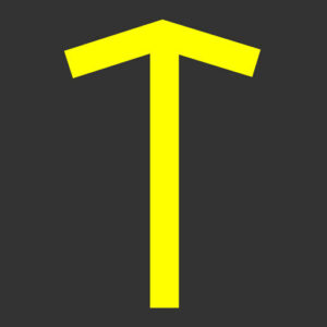 Yellow arrow from Elevate Architecture Main logo pointing up. Just the yellow arrow icon with no text